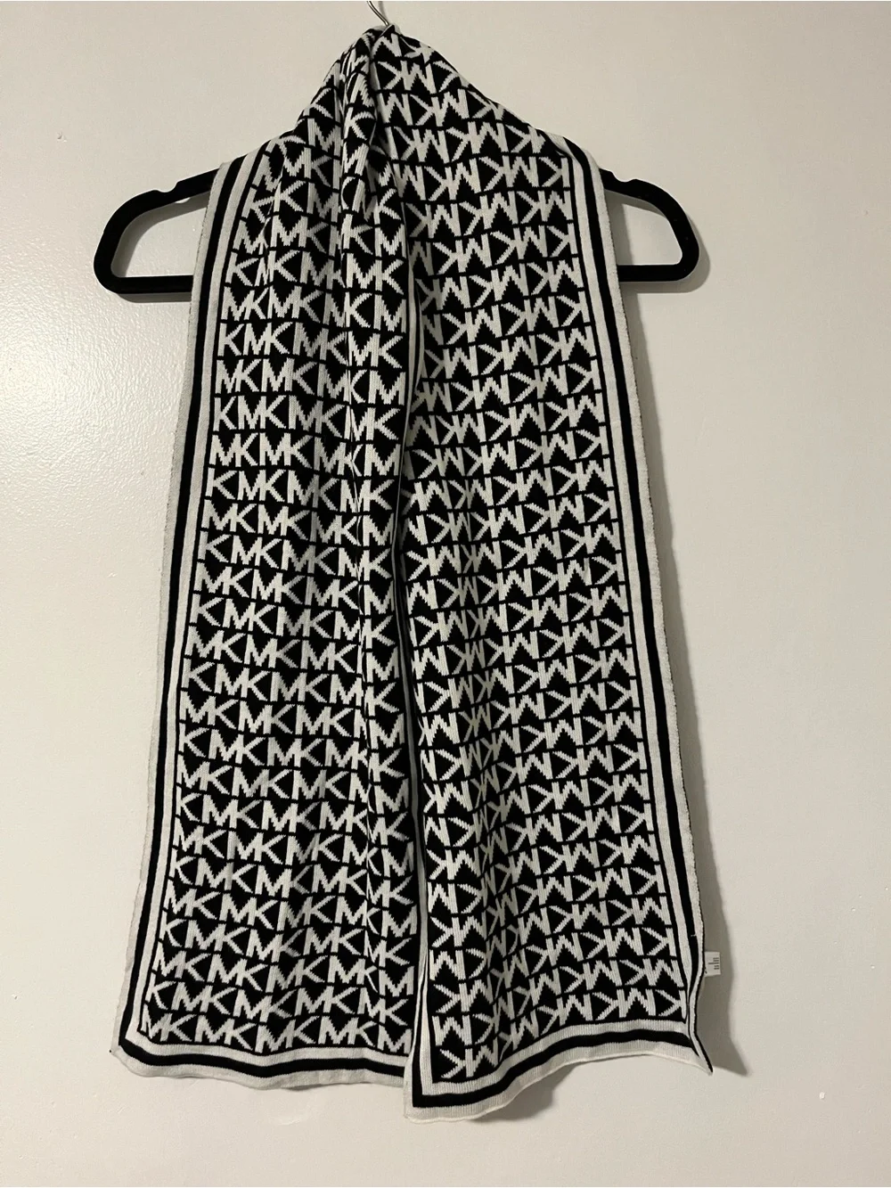 Woolrich Navy & Gray Shall-Cape & MK Black & White Logo Scarf